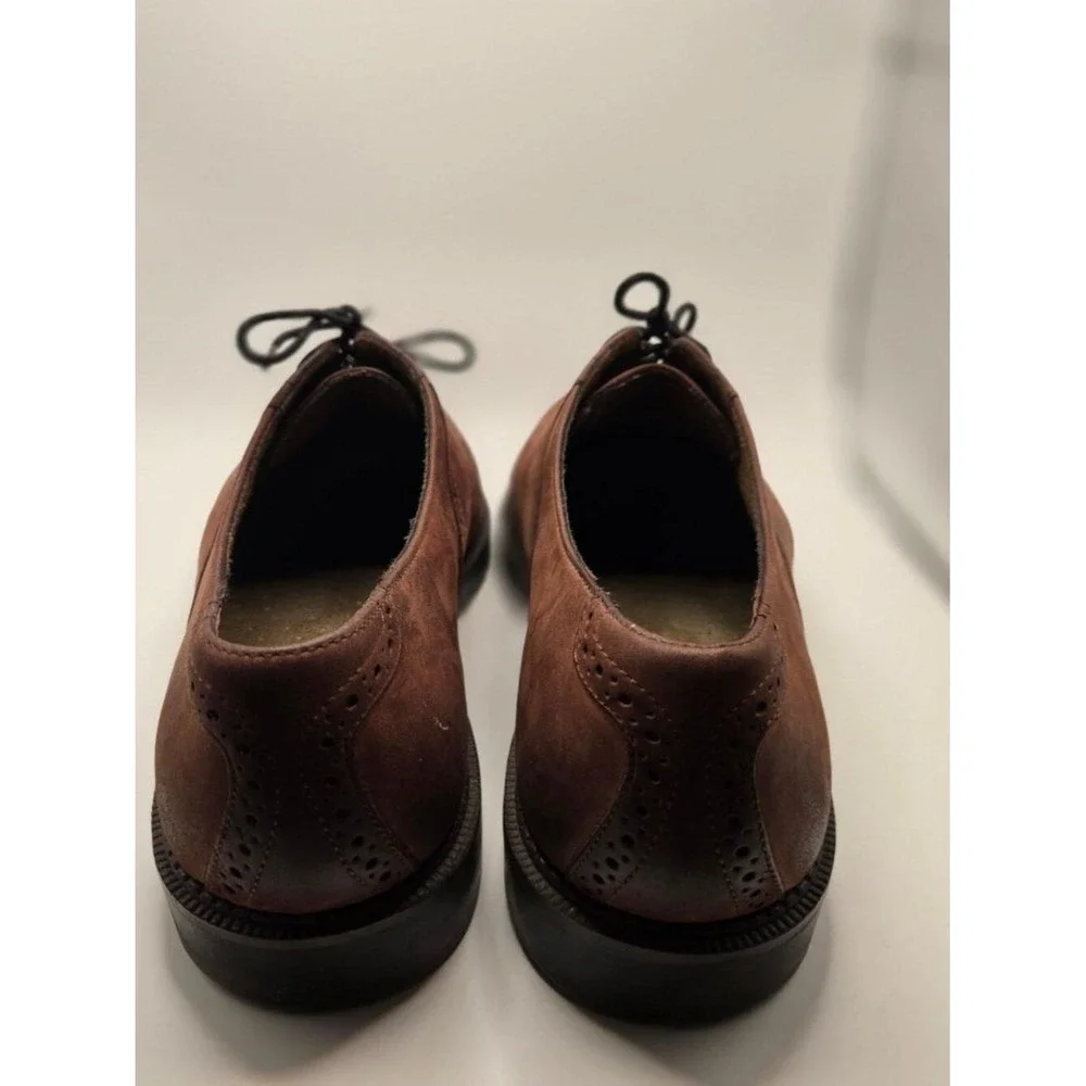 Dockers Oxford Shoes Mens 10.5M Brown Suede Brogue Lace Up Dress Casual (S6)